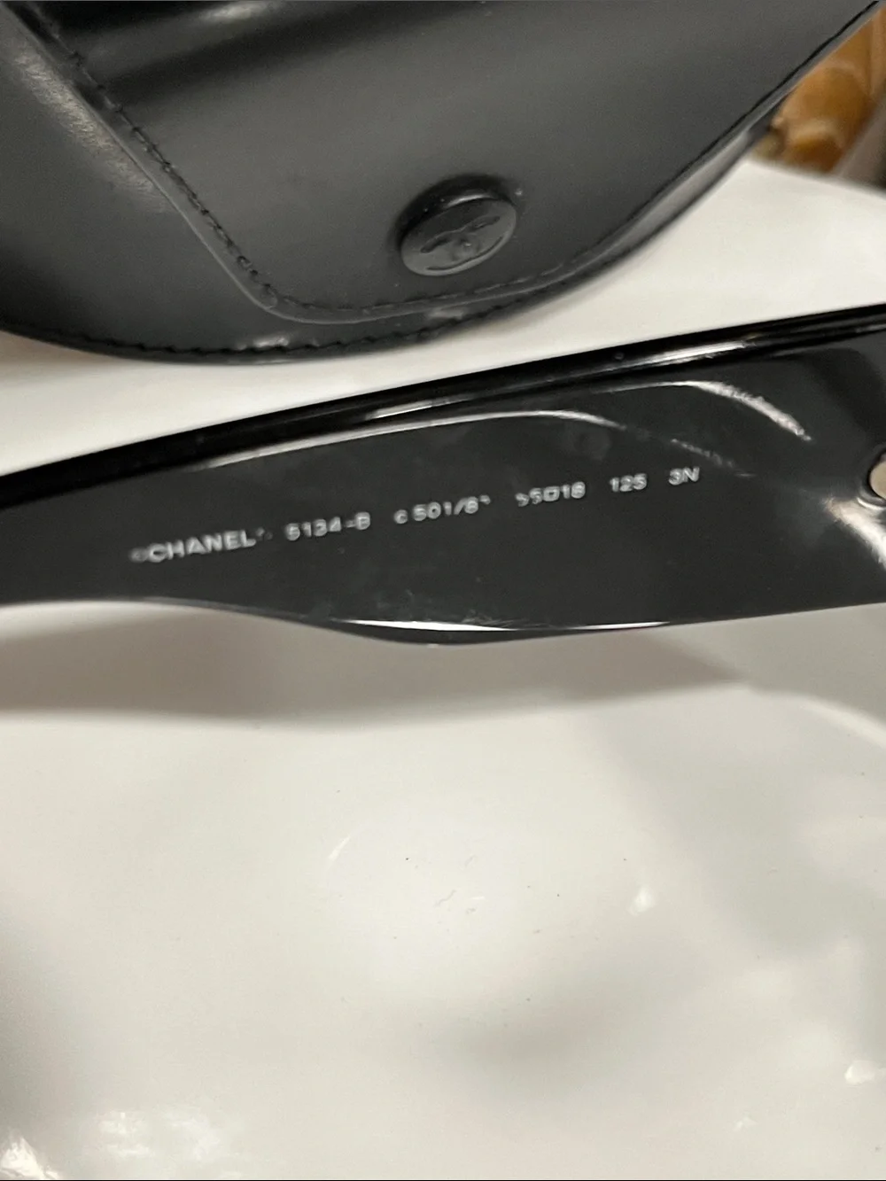 CHANEL Black Frame Sunglasses with Gray Lenses and Case